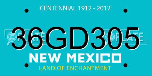 36GD305 New Mexico License Plate