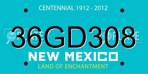 36GD308 New Mexico License Plate
