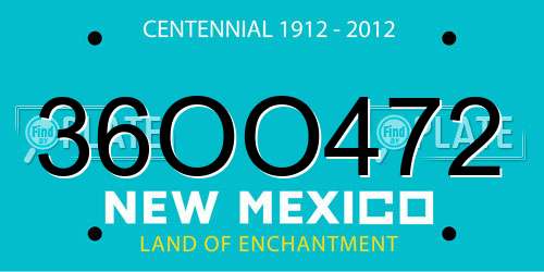 36OO472 New Mexico License Plate