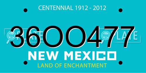 36OO477 New Mexico License Plate