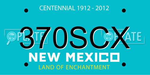 370SCX New Mexico License Plate