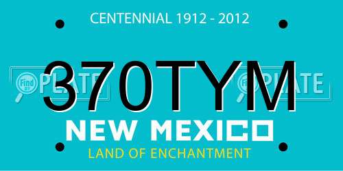 370TYM New Mexico License Plate