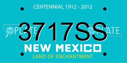 3717SS New Mexico License Plate