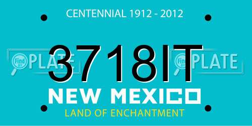 3718IT New Mexico License Plate
