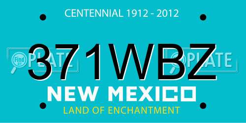 371WBZ New Mexico License Plate