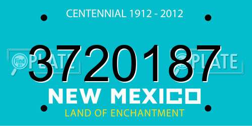 3720187 New Mexico License Plate