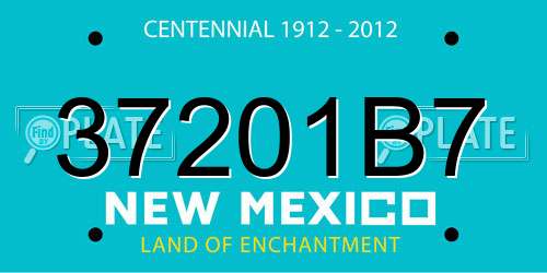 37201B7 New Mexico License Plate