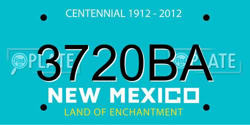 3720BA New Mexico License Plate