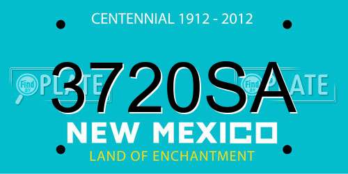 3720SA New Mexico License Plate