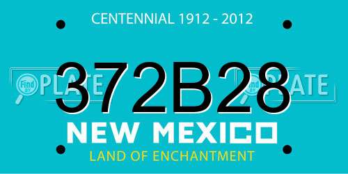 372B28 New Mexico License Plate