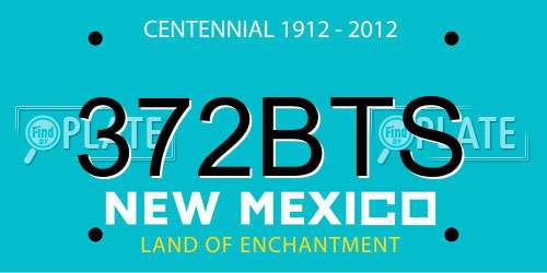 372BTS New Mexico License Plate