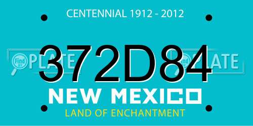 372D84 New Mexico License Plate