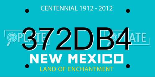 372DB4 New Mexico License Plate