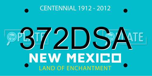 372DSA New Mexico License Plate
