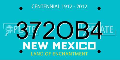 372OB4 New Mexico License Plate