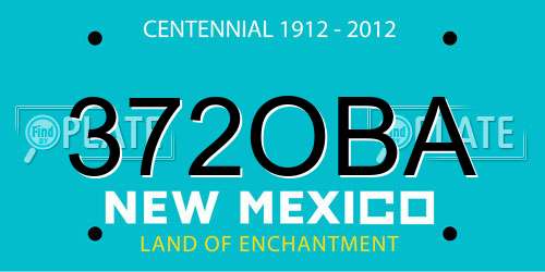 372OBA New Mexico License Plate