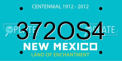 372OS4 New Mexico License Plate