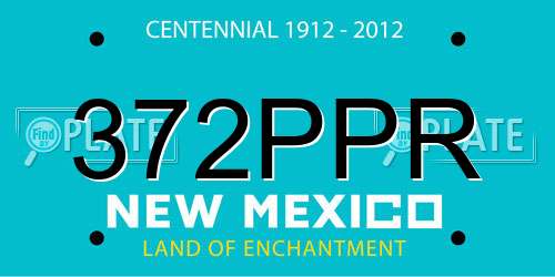 372PPR New Mexico License Plate