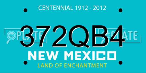 372QB4 New Mexico License Plate