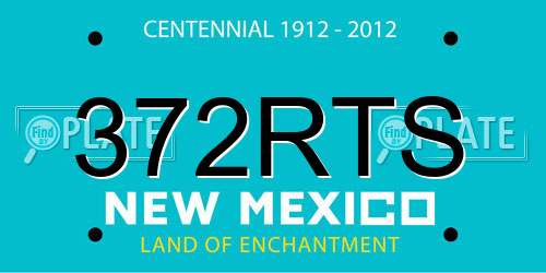 372RTS New Mexico License Plate