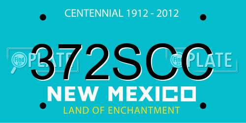 372SCC New Mexico License Plate