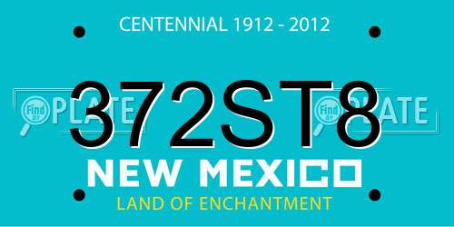 372ST8 New Mexico License Plate