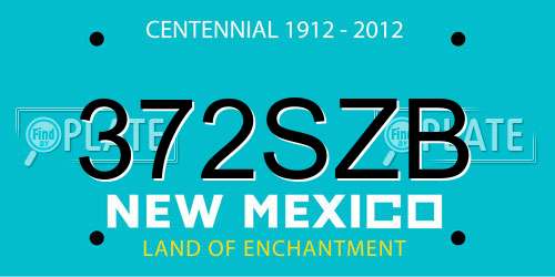 372SZB New Mexico License Plate