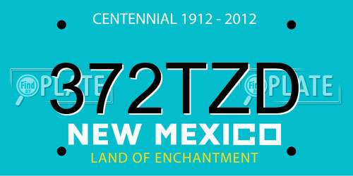 372TZD New Mexico License Plate
