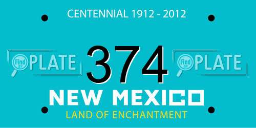 374 New Mexico License Plate