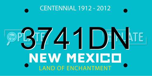 3741DN New Mexico License Plate