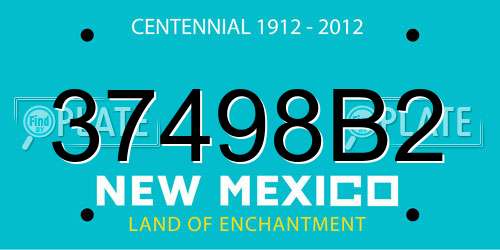 37498B2 New Mexico License Plate