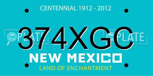 374XGC New Mexico License Plate