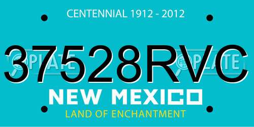 37528RVC New Mexico License Plate