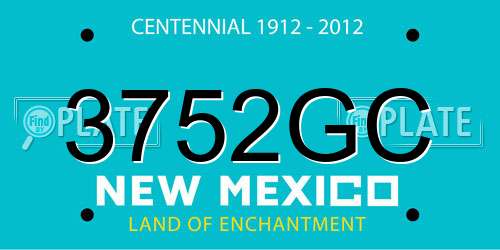 3752GC New Mexico License Plate