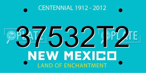 37532T2 New Mexico License Plate