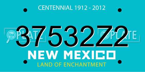 37532Z2 New Mexico License Plate