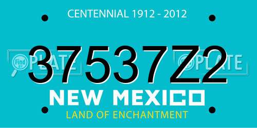 37537Z2 New Mexico License Plate