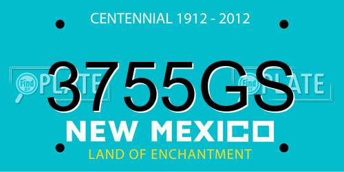 3755GS New Mexico License Plate