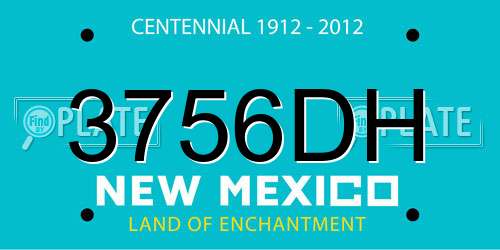 3756DH New Mexico License Plate
