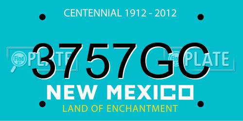3757GC New Mexico License Plate