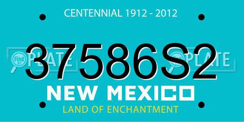 37586S2 New Mexico License Plate