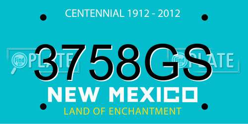 3758GS New Mexico License Plate