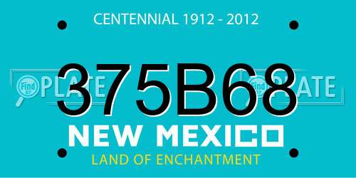375B68 New Mexico License Plate