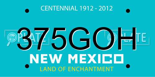375GOH New Mexico License Plate
