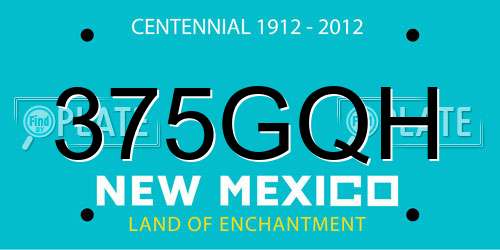 375GQH New Mexico License Plate