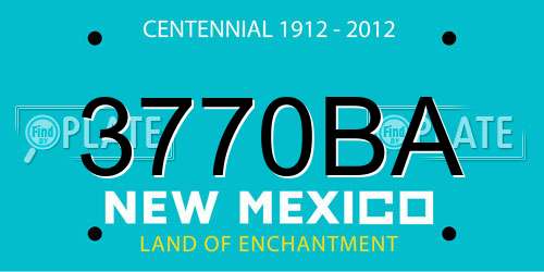 3770BA New Mexico License Plate