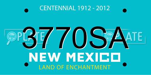 3770SA New Mexico License Plate