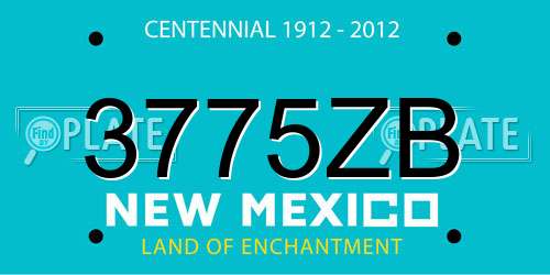 3775ZB New Mexico License Plate