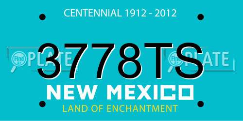 3778TS New Mexico License Plate