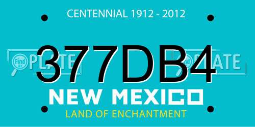 377DB4 New Mexico License Plate